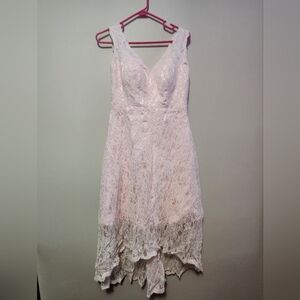 NWT Bridess lace high low wedding Pink dress size 8 Bridal, Formal, Prom, Mother